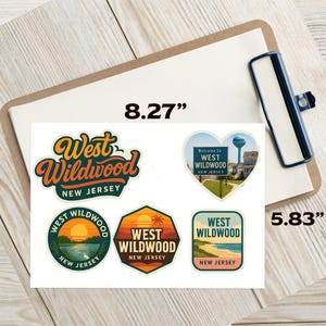 West Wildwood New Jersey Sticker Sheet – Vintage Travel Landmarks image 2