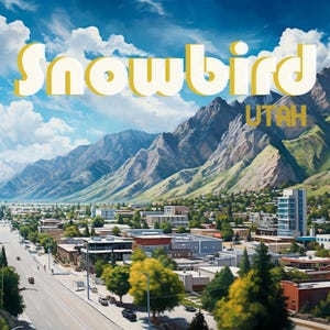 Póster de papel mate mejorado con diseño de recuerdo de Snowbird Utah