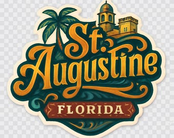 Adesivo magnetico di St. Augustine, Florida, souvenir da viaggio, decorazione in vinile fustellato