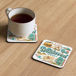 Wildwood New Jersey Cork Coaster – Boardwalk Attractions Souvenir Home Decor image 7