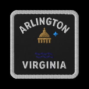 Arlington Virginia Embroidered Patch - Capitol Dome Travel Souvenir Square Patch for Backpack Jacket