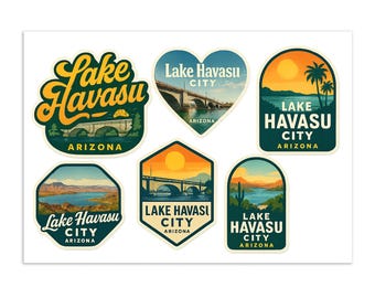 Lake Havasu City Sticker Sheet: Vintage Arizona Travel Stickers