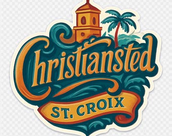 Adesivo magnetico Christiansted St. Croix, souvenir da viaggio, decorazione, vinile fustellato
