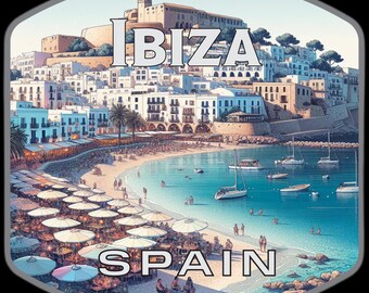 Ibiza Spanien Sonne Aufkleber – 2 Stück, Je 10 Cm Breit, Vinyl, Wasserdicht, Für Laptop & Gepäck