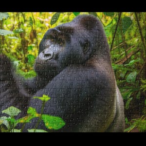 Majestic Gorilla Jigsaw Puzzle: Lush Jungle Wildlife Art