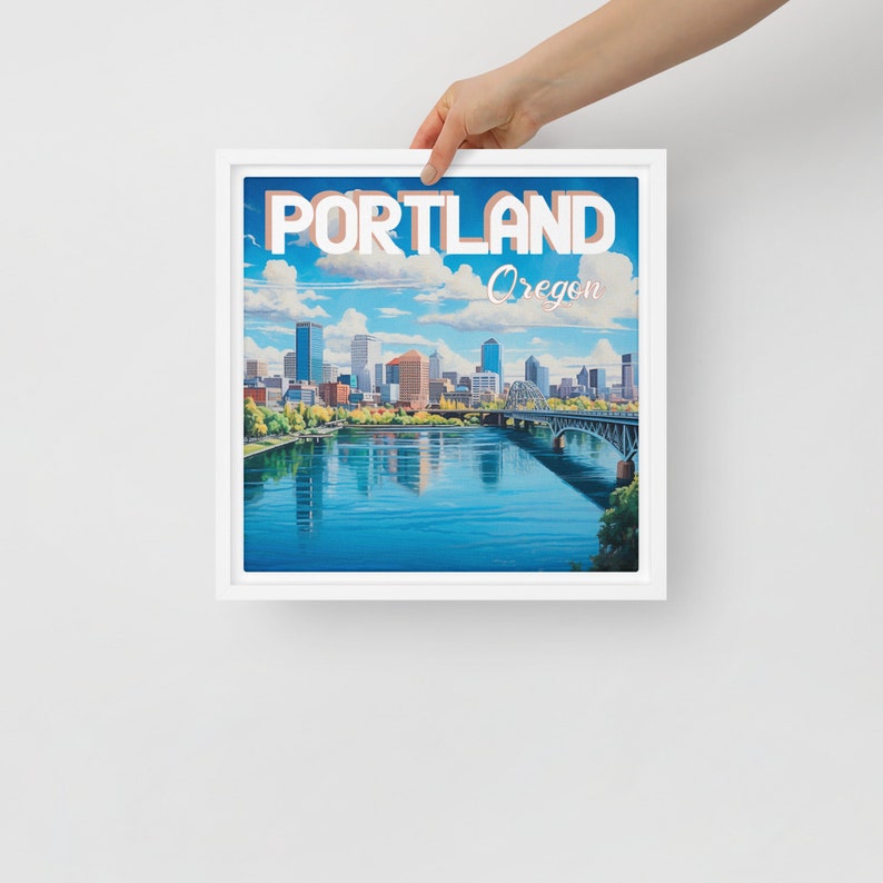 Portland Oregon Souvenir Framed Canvas Etsy