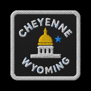 Geborduurde Cheyenne Wyoming-patch - Capitol Dome Souvenir Reispatch voor rugzakken Jassen