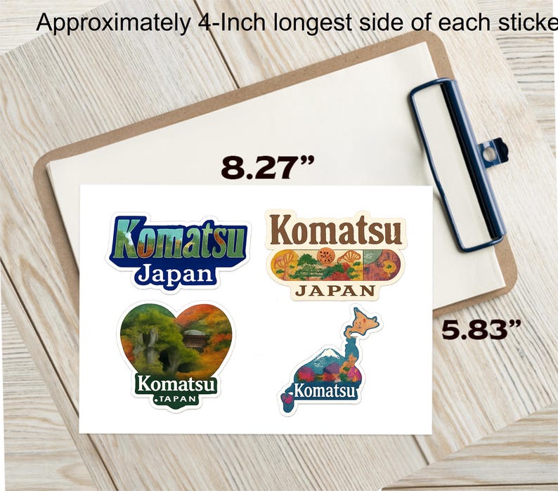 Komatsu 4-Pack Vinyl Sticker Sheet Souvenir Travel Decal Waterproof image 2