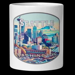 Seattle Washington Skyline Coffee Mug - 11oz 15oz 20oz Souvenir