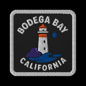 Bodega Bay California Embroidered Patch - Lighthouse Souvenir Travel Patch for Jackets Backpacks