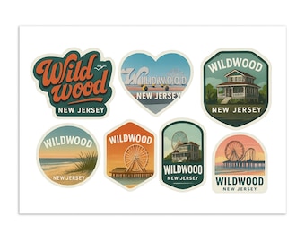 Wildwood New Jersey Sticker Sheet – Vintage Travel Stickers