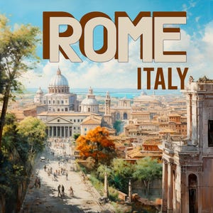 Poster in carta opaca con souvenir di Roma Italia