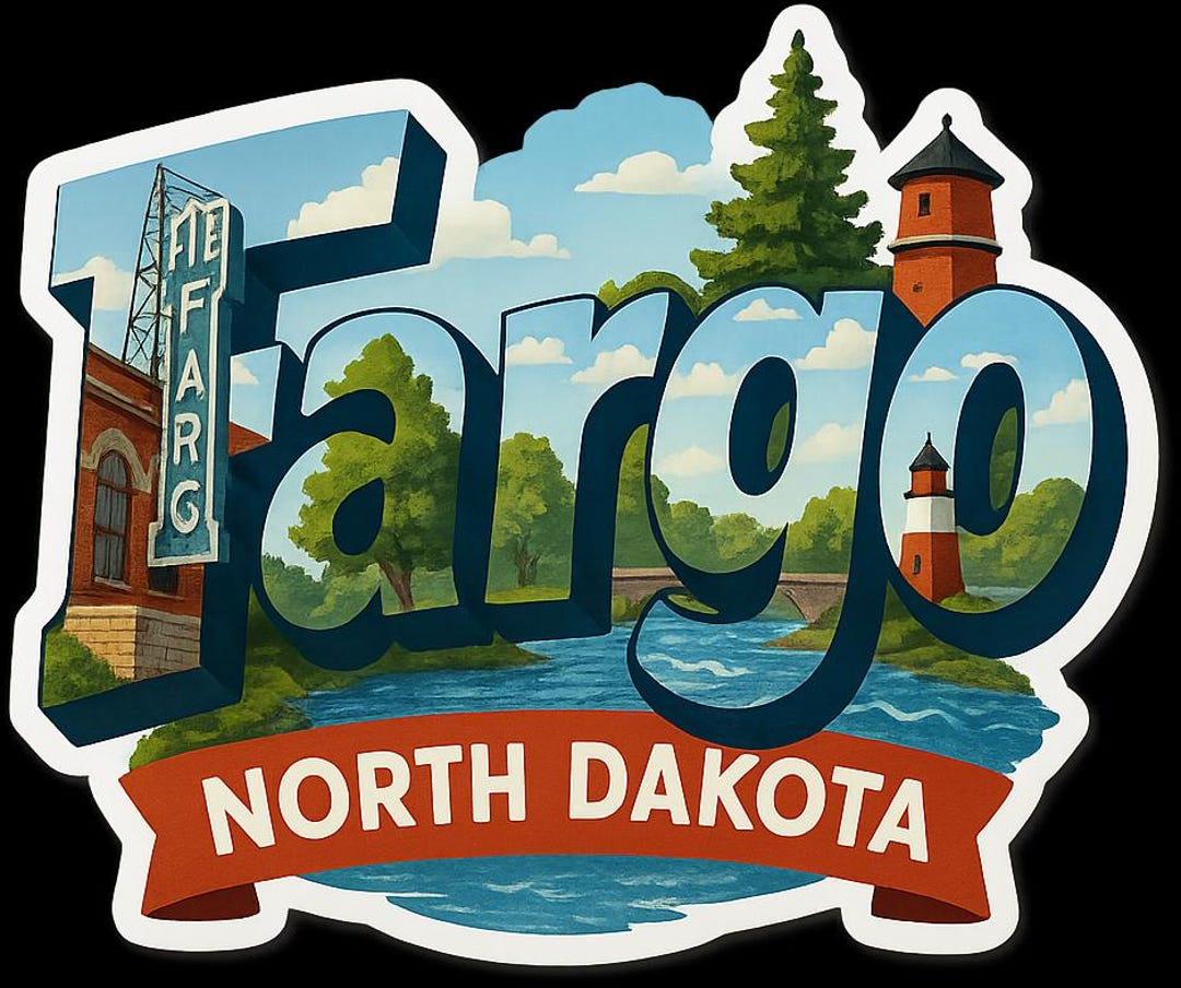 Dargo Country Sticker Fargo North Dakota Souvenir Sticker - Regular Vinyl or Holographic ...