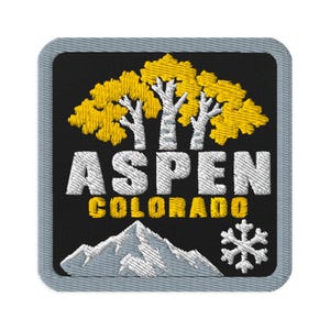 Aspen Colorado Golden Trees Souvenir Embroidered Patch Iron On - Square Oval or Round Shapes Sew On Collectible