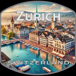 Zurich Switzerland Souvenir Vinyl Bubble Free Souvenir Kiss-Cut Sticker
