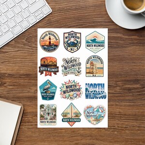 North Wildwood NJ Souvenir Sticker Sheet: Coastal Charm Designs (12 Pack) image 3