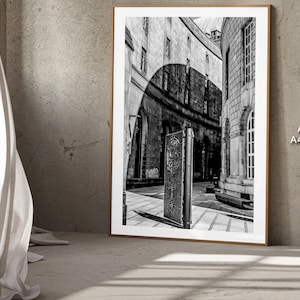 Manchester Print | Manchester Library Walk Gate Prints | Dramatic Shadows | St. Peter&#39;s Square Manchester | Urban Mancunian Print | Wall Art
