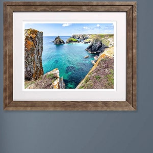 Impresión de póster de Cornualles / Kynance Cove / Paisaje marino de la costa de Cornualles / Paisaje marino de Mounts Bay, Cornualles / Arte mural / Playa de Cornualles / Playas apartadas