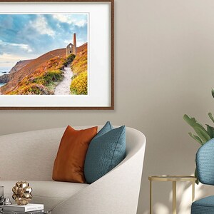 Impresión espectacular de Cornualles / Mina de estaño Wheal Coates en Cornualles / Costa de Cornualles / Decoración de pared costera / Sendero costero / Póster de viaje / Regalo