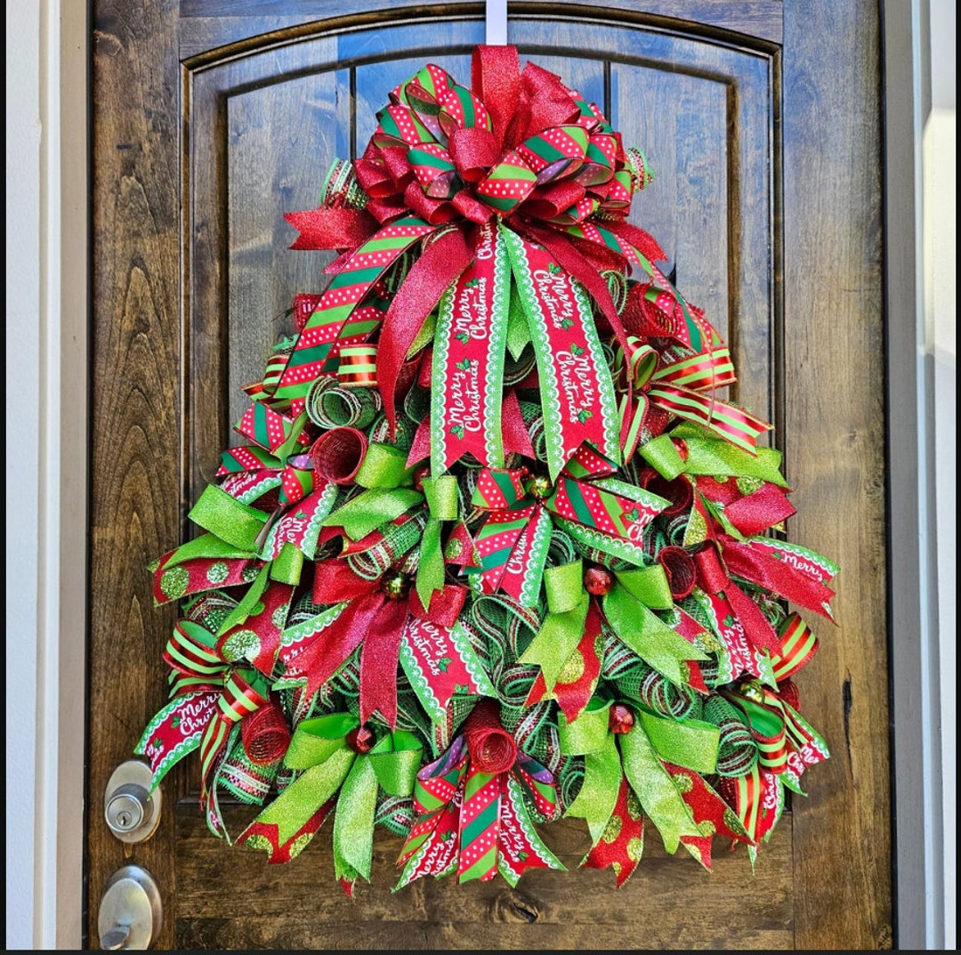 Christmas Tree Wreath for Front Door Christmas Tree Door Etsy