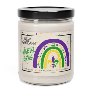 Mardi Gras Decoration, New Orleans Candle Decor, Scented Candle, Parade Favor, New Orleans Guest Favor,Krewe/Ball Favor,New Orleans Souvenir