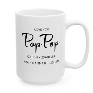 Pop Pop Gift, Custom Pop Pop Gift with Kids Names, Pop Mug, Pop Pop from Kids, Custom Grandpa Gift, Fathers Day Gift from Kids