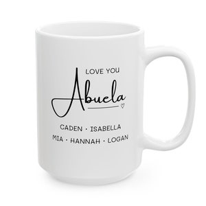 Abuela Gift, Custom Abuela Mug, Abuela from Kids, Personalized Abuela Gift from Grandkids, Mom Gift from Grandkids, Custom Grandma Gift