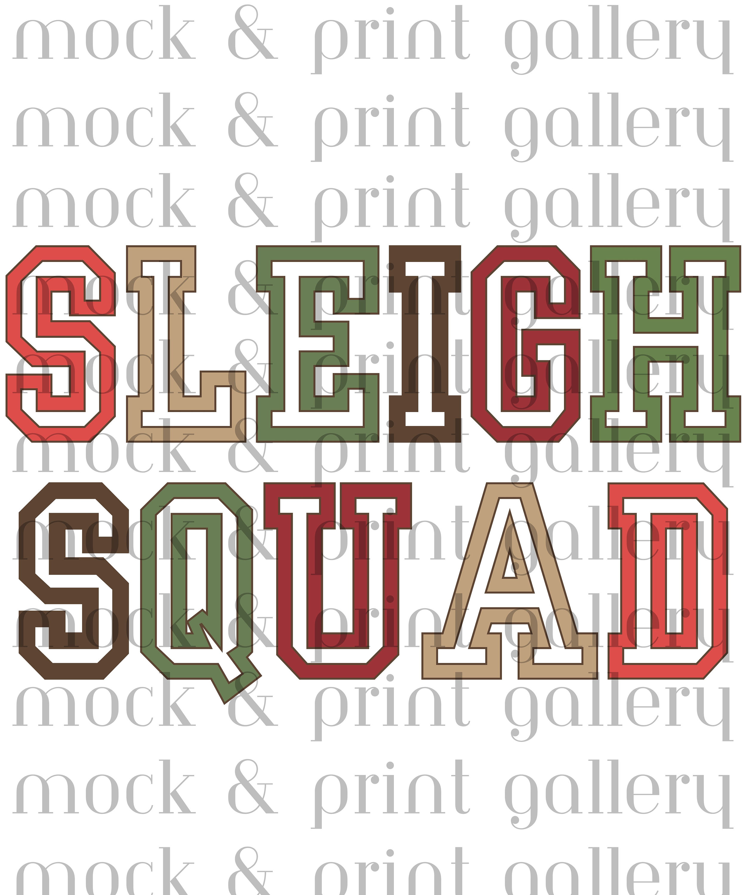 Letter R Sleigh Sleigh Squad Christmas Digital Files SVG PNG, Holiday Varsity Letters ...