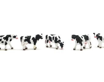 Cows - Assorted 5 Pack - HO Scale, N Scale, Z Scale | Miniature Animals