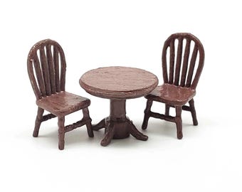 HO Scale Dining Set - Table and Chairs | Miniature Furniture
