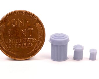 Trash Can with Lid - HO Scale, N Scale, Z Scale, O Scale | Model Train Scenery