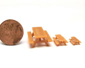 Picnic Tables - HO Scale, N Scale, Z Scale | Model Train Scenery