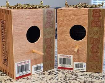 Drew Estate H99 Papas Fritas Pair of Cigar Box Birdhouses