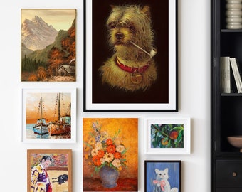 Impressões digitais: conjunto de arte de loja de artigos usados com 10 impressões para download instantâneo | Eclectic Vintage Wall Art Mix Vintage Prints Vol.1, Art Printables