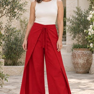Pantalones cruzados de pescador tailandés, 100% algodón, pierna ancha ajustable, estilo bohemio para viajar.