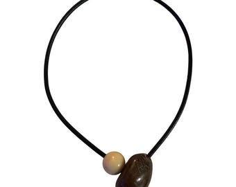 Tagua-statementketting | Sieraden van Ecuadoraans plantaardig ivoor | Handgemaakte duurzame ketting | Cadeau voor vrouwen