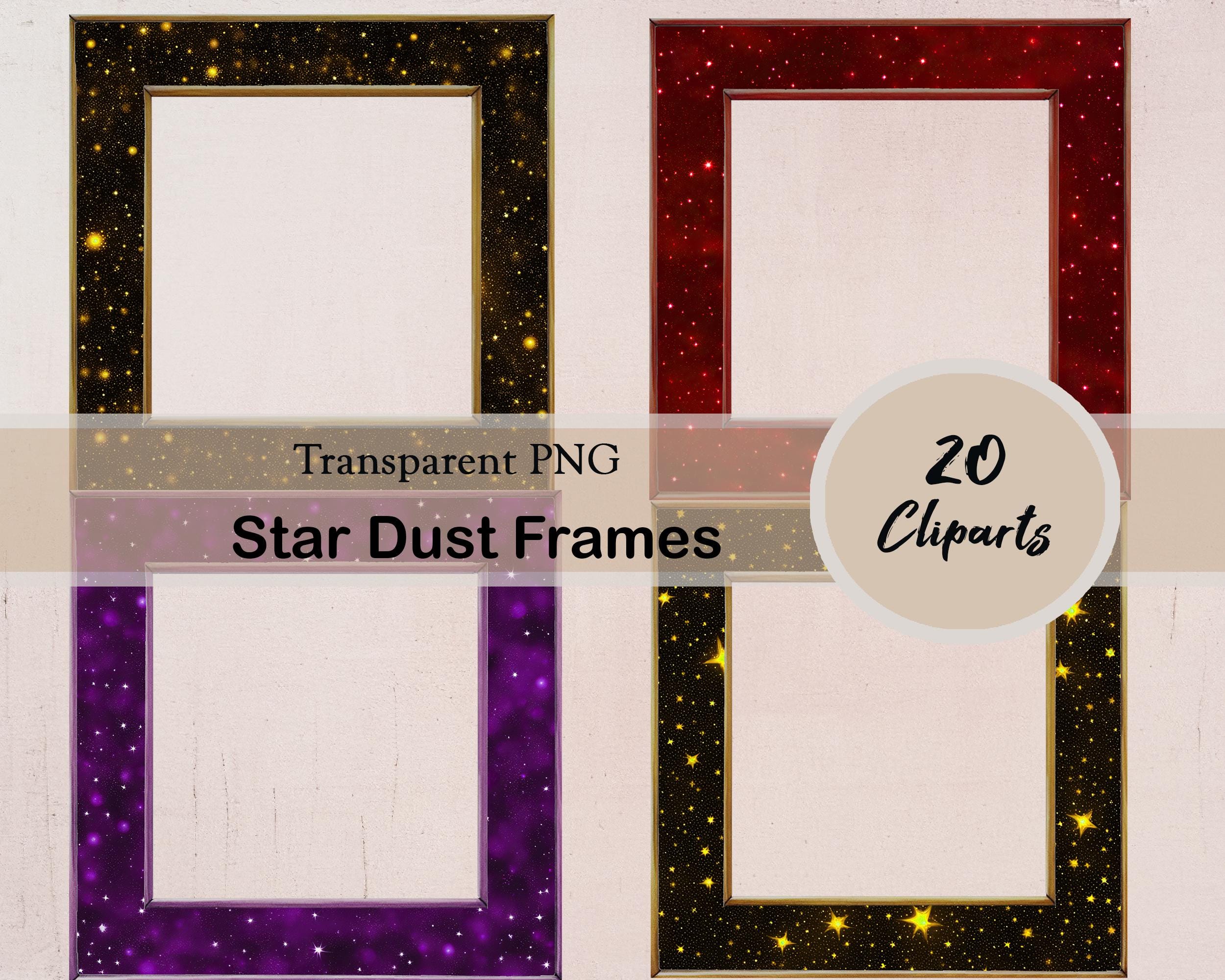 Star Dust Frames, 20 PNG Cliparts, Star Frames, Universe Frames, Space ...