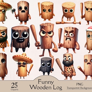 Tung tung tung sahur, funny wooden log, 25 PNG cliparts, funny sublimation brainrot italian, funny graphic, funny viral meme, commercial use