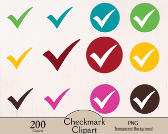Vinkje clipart, 100 kleuren, 200 cliparts, regenboogkleuren, school, leraar, cirkelvinkje, vinkje, afdrukbaar, png-afbeelding