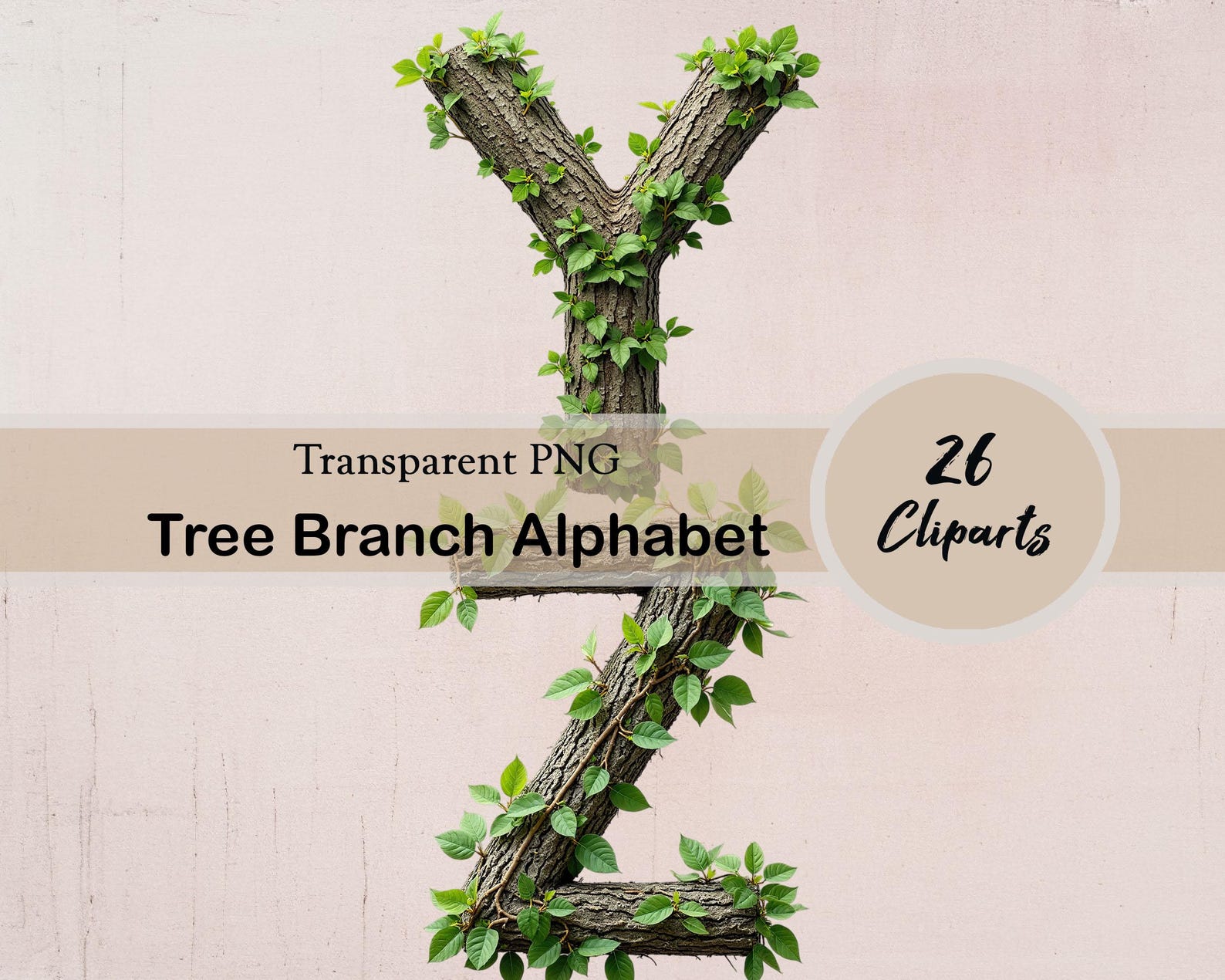 Tree Branch Lettering R Tree Branch Alphabet Clipart, Tree Letters, 26 PNG Cliparts, Rustic ...