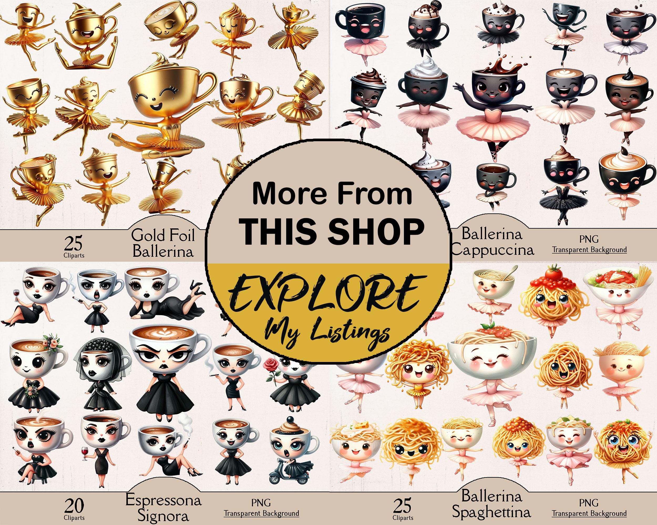 Ballerina Cappuccina, Ballerina Capuchina, 20 PNG Cliparts, Funny Ballerina  Clipart, Funny Graphic, Ballerina Sublimation Brainrot Italian - Etsy