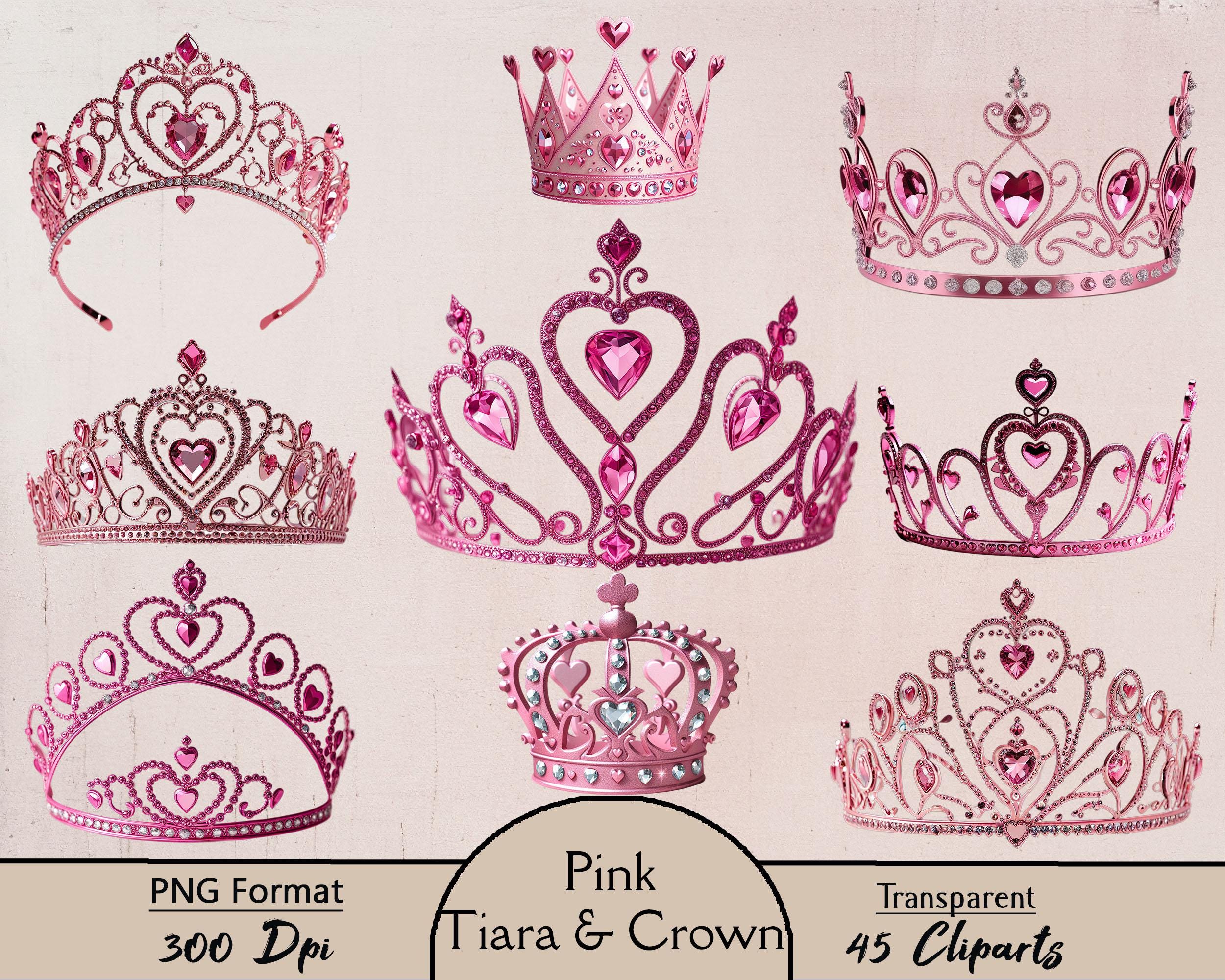 Tiara rosa, corona rosa, 45 imágenes PNG, tiara rosa, corona rosa, rey,  reina, príncipe, princesa, coronado, imágenes prediseñadas, digital,  impresión - Etsy México, image size:2500x2000