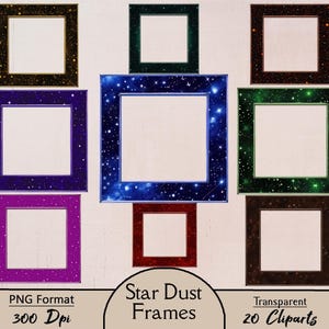Sterrenstofframes, 20 png-clipart, sterframes, universumframes, ruimteframes, melkwegframes, digitaal, download, overlay, papercraft