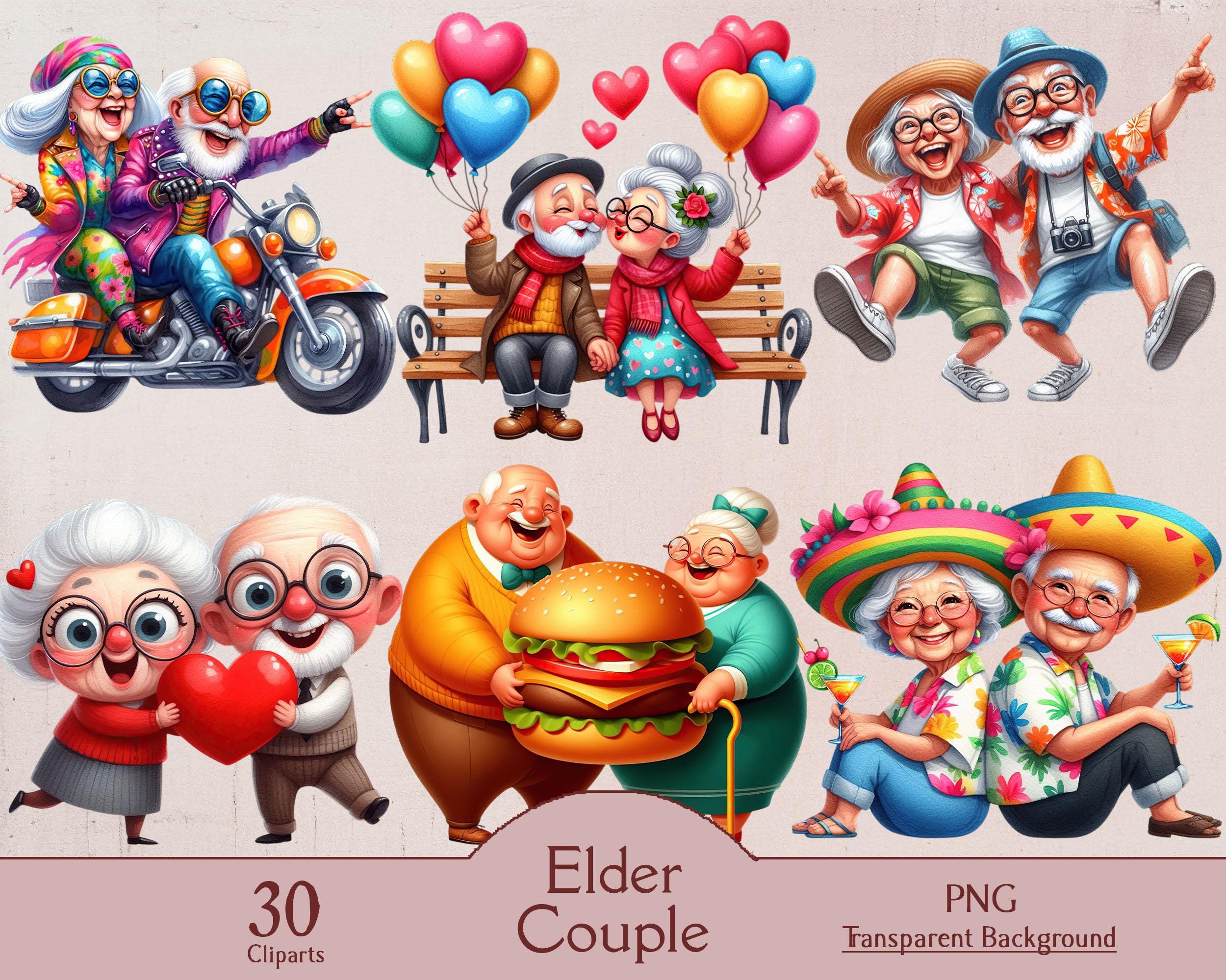Funny old couple - Etsy België, image size:2500x2000