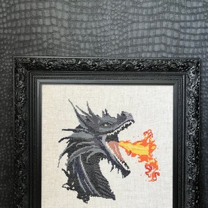 Black Dragon Cross Stitch Pattern
