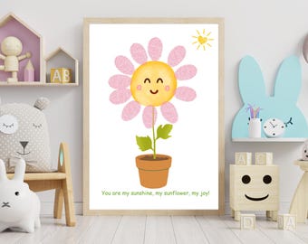 Sunflowers Handprint Craft Art, Sun Flower Sunflower Hand Hands, Baby Toddler, Mother's Day Activity, Diy Card, Baby Keepsake, Toddler diy