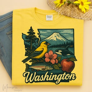 US Bundesstaat Washington PNG | Evergreen Zustand Clipart | Transparente Digitale Datei für Sublimation, DTF, Cricut, Printable Crafts | US Bundesstaat Washington