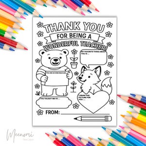 Lehrer Wertschätzung Printable Lehrer Wertschätzung Woche Geschenk Danke Lehrer Geschenke Färbung KARTEN Seiten Schule Sofortiger digitaler Download