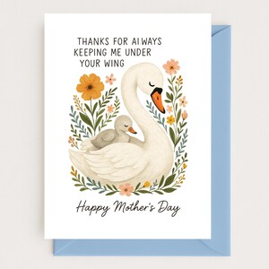 Cartão de Dia das Mães, Cartão fofo de Dia das Mães, Cartão de cisne fofo para mãe, Cartão de animal para download digital, Cartão engraçado para mãe, Download instantâneo para mãe