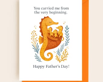 Seahorse Father's Day Card, Ocean Animal Dad (Digital Card)